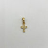 Dije mini cruz circones blancos Oro amarillo 18k 0,5 Gr / 6,4 mm / 1,5 Cm