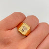 Anillo Rectangular Corona Rx Oro amarillo y Oro blanco 18k / Talla 9 1/4 / 3,25 Gr / 4 mm