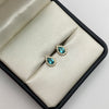 Topos gota circón aguamarina y blancos Oro amarillo 18k 1,7 Gr / 7,68 mm