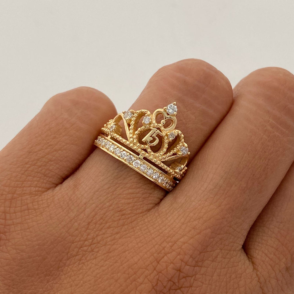 Anillo 15 Casting Blanco (POR FABRICACION) Oro amarillo 18k / Talla 8 / 5,5 Gr