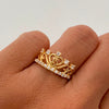 Anillo 15 Casting Blanco Oro amarillo 18k / Talla 7 / 2,6 Gr