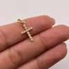 Dije Cruz circones blancos Oro amarillo 18k 0,73 Gr / 9,8 mm / 2,2 Cm