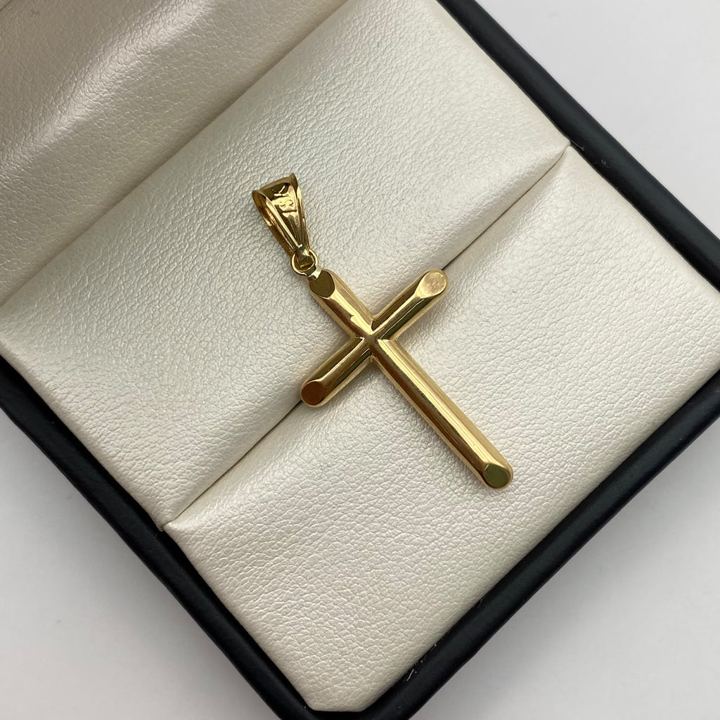 Dije cruz lisa Oro amarillo 18k 1,3 Gr / 0,41 mm / 4,5 Cm