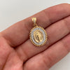 Dije Redondo Casting Blanco Virgen Milagrosa Oro amarillo y Oro blanco 18k 2,4 Gr / 15,9 mm / 2,6 Cm