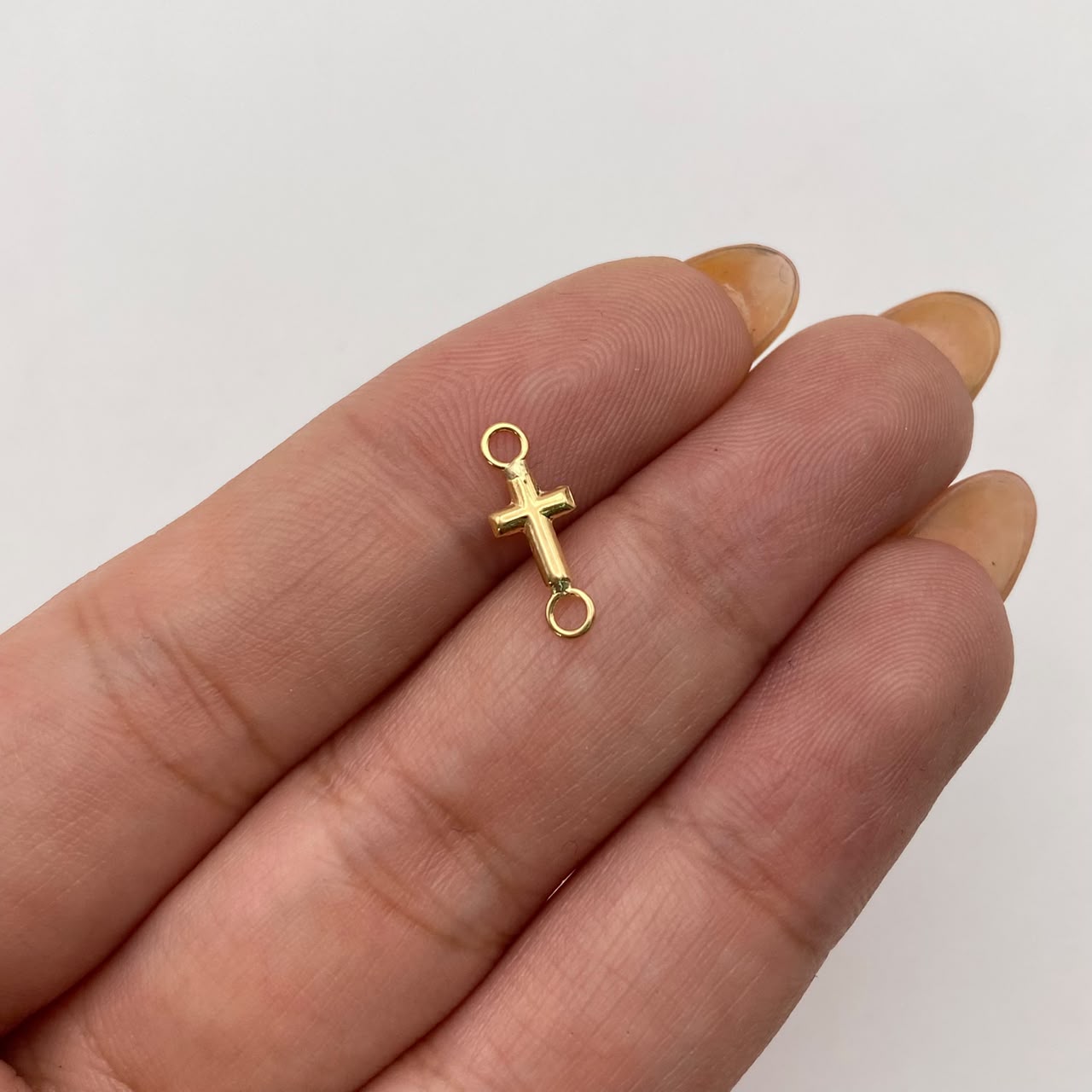 Herraje crus lisa Oro amarillo 18k 0,2 Gr / 1,5 Cm