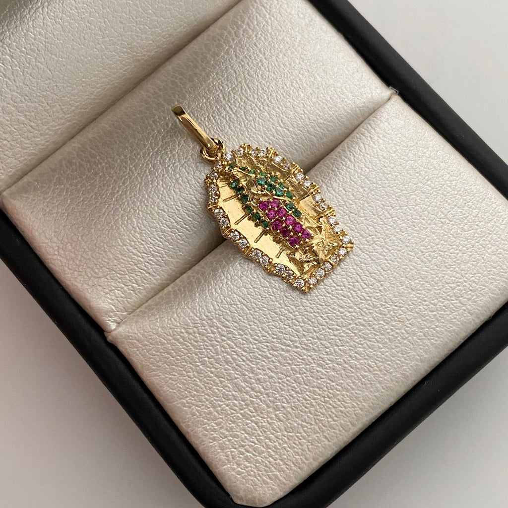 Dije Virgen de Guadalupe Oro amarillo 18k 1,9 Gr / 11,8 mm / 2,5 Cm