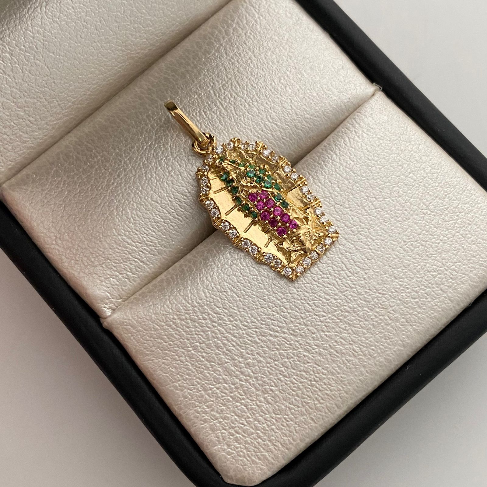 Dije Virgen de Guadalupe Oro amarillo 18k 1,9 Gr / 11,8 mm / 2,5 Cm
