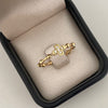 Anillo denario centro cruz circones Oro amarillo 18k / Talla 10 / 3,80 Gr