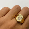 Anillo Aguila Oro amarillo y Oro blanco 18k / Talla 12 / 3,8 Gr / 4,2 mm
