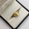 Anillo Troquel cruz circones verdes Oro amarillo 18k / Talla 9 1/2 / 2,7 Gr / 4,6 mm