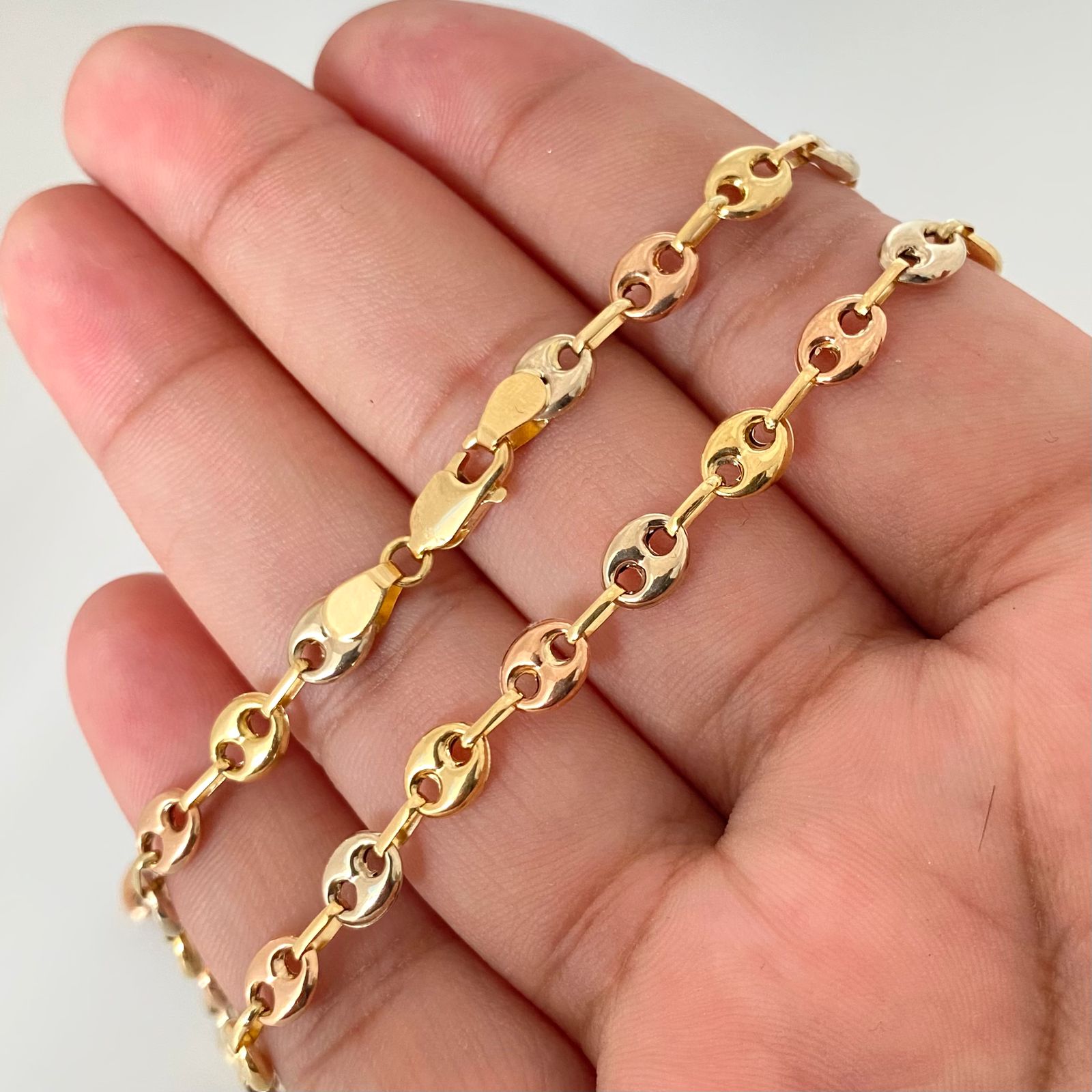 Cadena gc Tres oros 18k 9,55 Gr / 5,3 mm / 60 Cm Broche 0,60