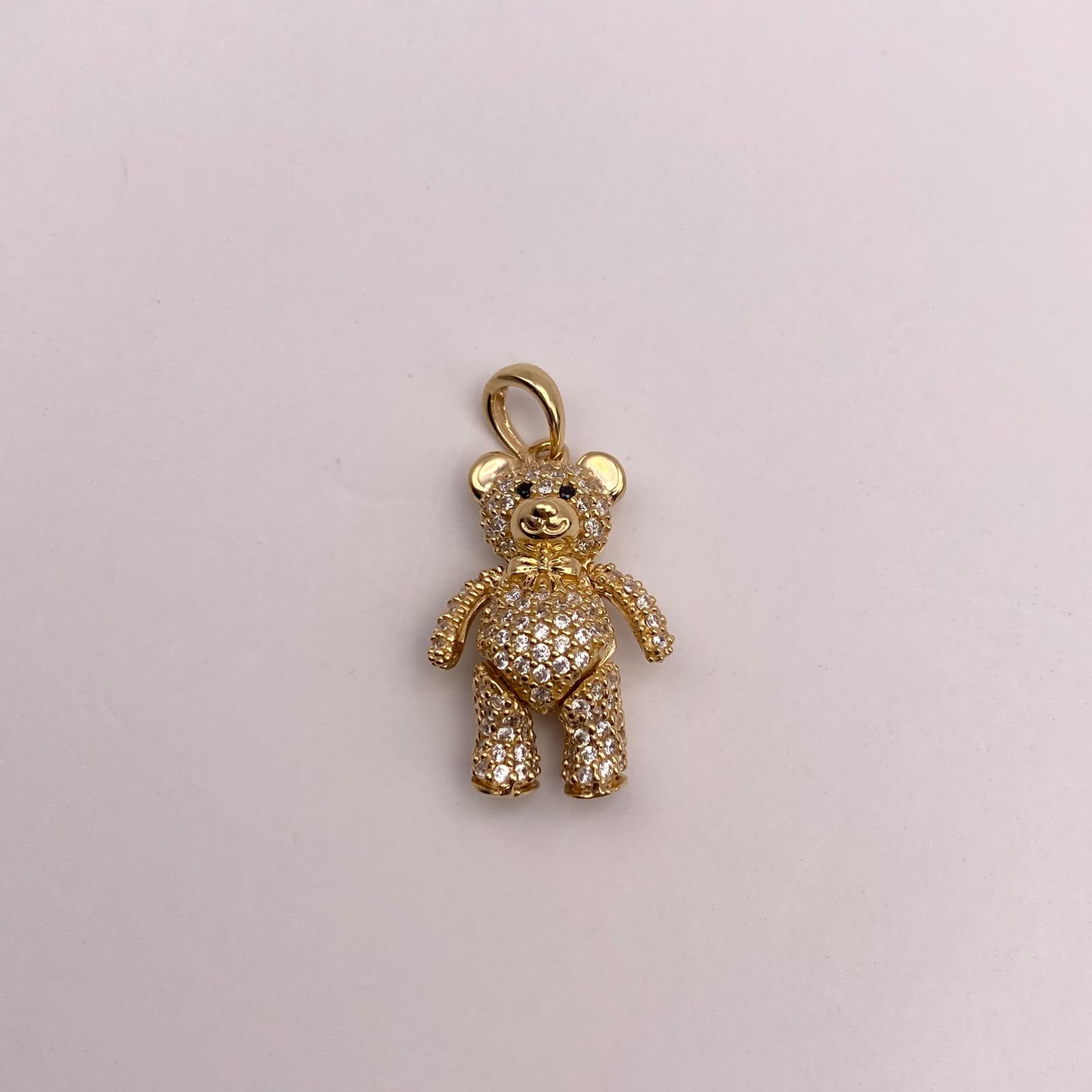 Dije Oso articulado circones blancos Oro amarillo 18k 4,42 Gr / 13,8 mm / 2,4 Cm