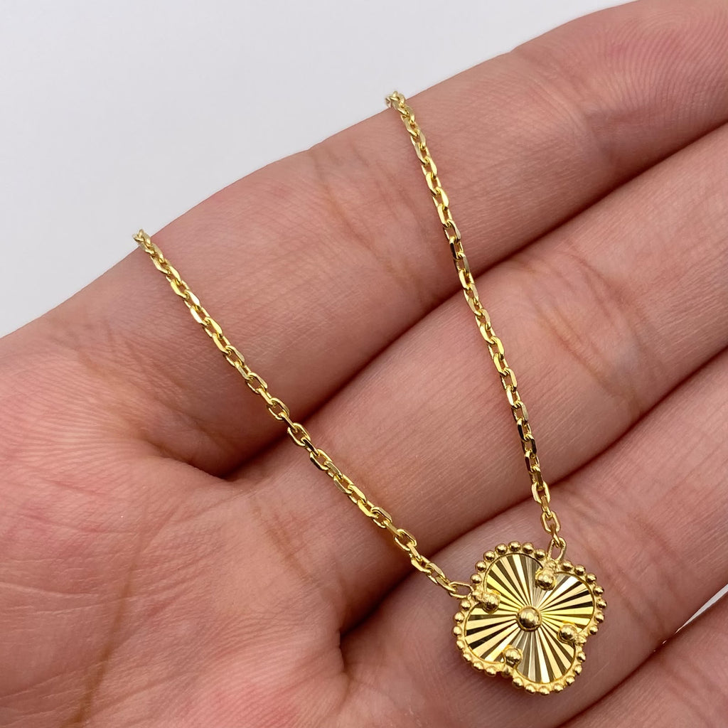 Cadena It rollon trebol diamanttado Oro amarillo 18k 5,03 Gr / 0,9 mm / 45 Cm