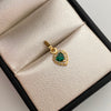 Dije Corazon Casting Verde Oro amarillo 18k 0,75 Gr / 7,5 mm / 1,5 Cm