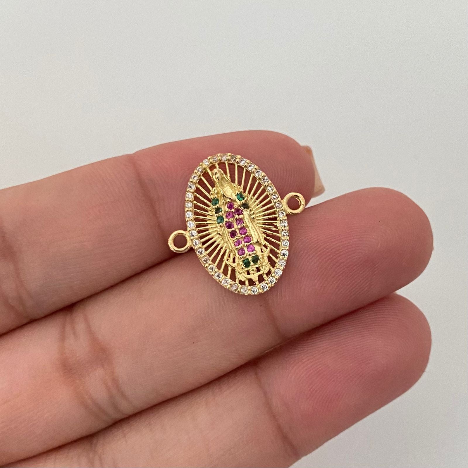 Herraje virgen guadalupe casting colores Oro amarillo 18k 1,80 Gr / 2,0 Cm