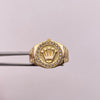 Anillo Rx circones blancos Oro amarillo 18k / Talla 9 / 7,48 Gr / 5 mm