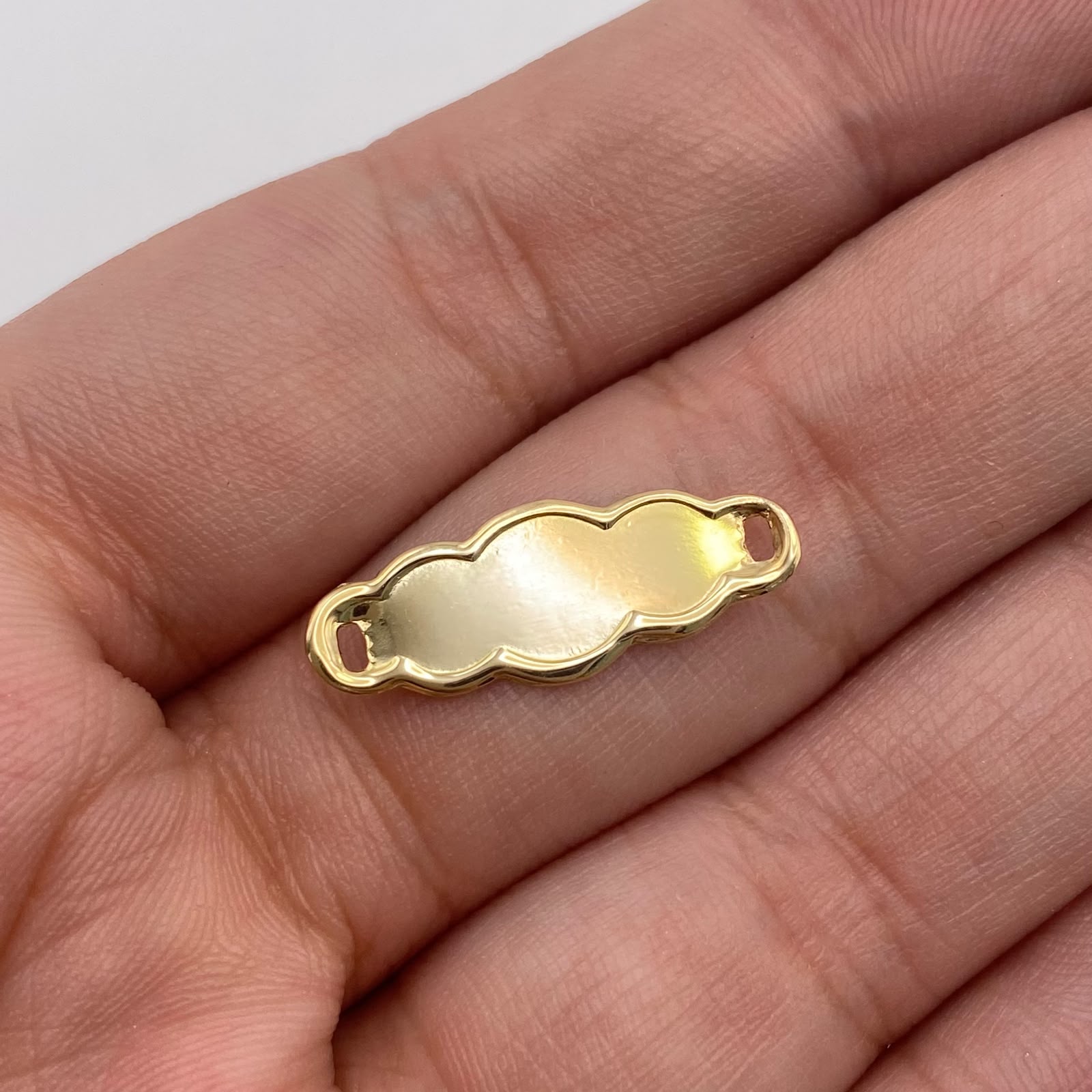 Herraje Placa nube lisa Oro amarillo 18k 0,42 Gr / 2,2 Cm