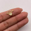 Herraje corona circones blancos Oro amarillo 18k 0,77 Gr / 1,5 Cm