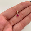 Dije Circon Fucsia Oro amarillo 18k 0,9 Gr / 5,5 mm / 1,1 Cm