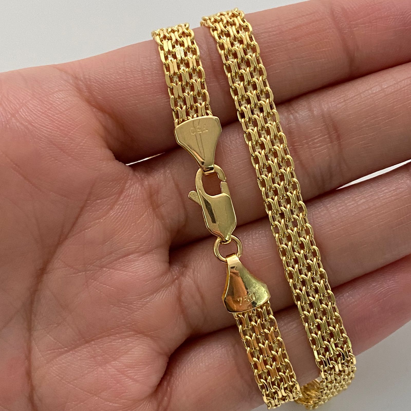 Cadena It china triple carril Oro amarillo 18k +2 / 15,30 Gr / 6,5 mm / 60 Cm
