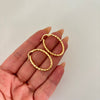 Candonga ovalada diamantada  Oro amarillo 18k 1,85 Gr / 3 Cm