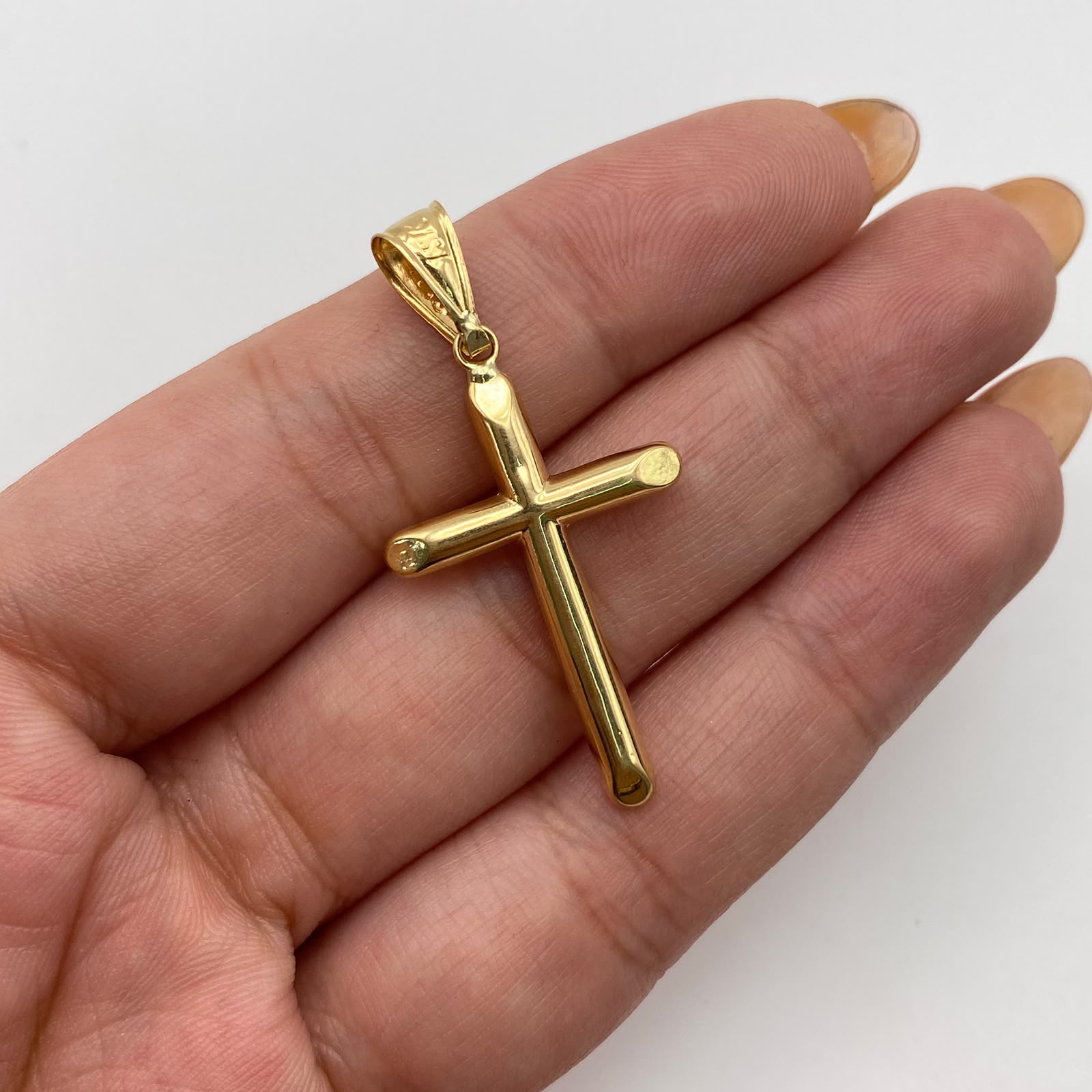 Dije cruz lisa Oro amarillo 18k 1,30 Gr / 20,3 mm / 4,5 Cm
