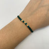 Pulsera tejida Bola 3mm hilo verde Oro amarillo 18k 0,2 Gr