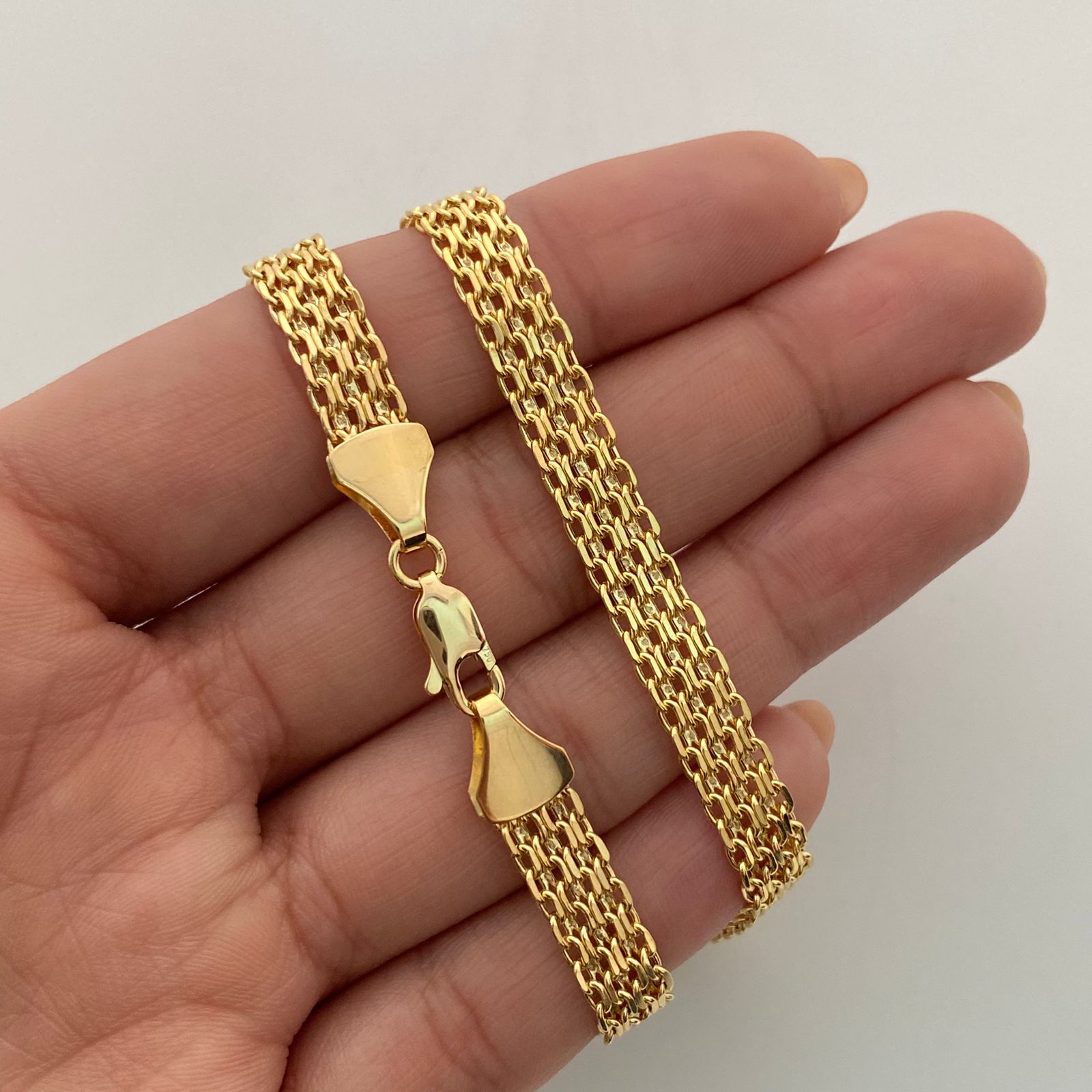 Cadena It China doble carril Oro amarillo 18k +2 / 14,9 Gr / 6,4 mm / 60 Cm