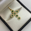 Dije Cruz Circulos Casting Verde Oro amarillo 18k 2,3 Gr / 17,7 mm / 3 Cm