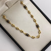 Cadena Gc rustica cauchos negros Oro amarillo 18k 11,75 Gr / 4,1 mm / 60 Cm Broche 0,40