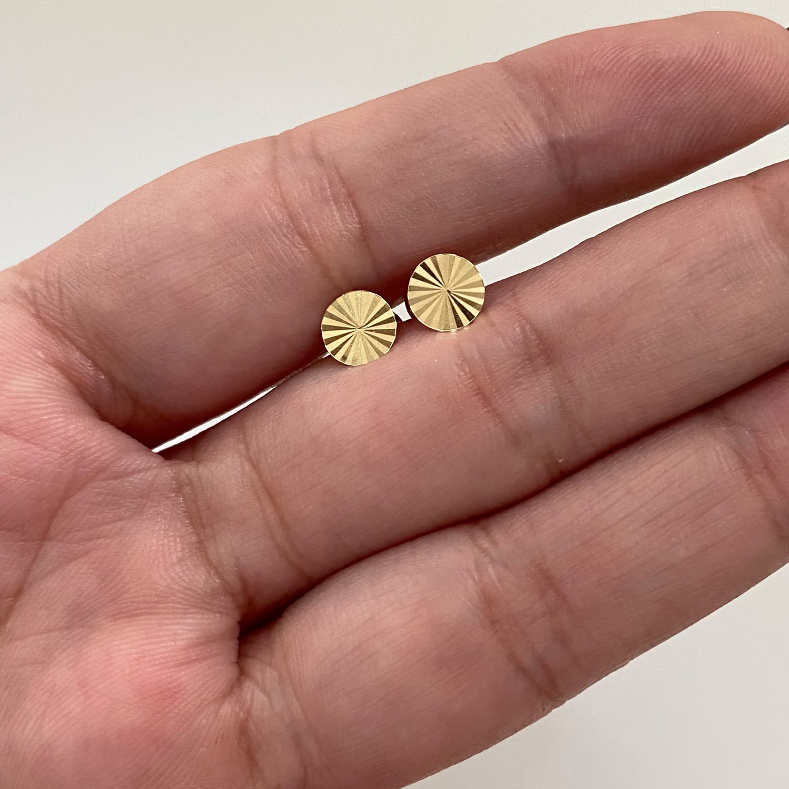 Topos circulo plano diamantado Oro amarillo 18k 0,5 Gr / 5 mm