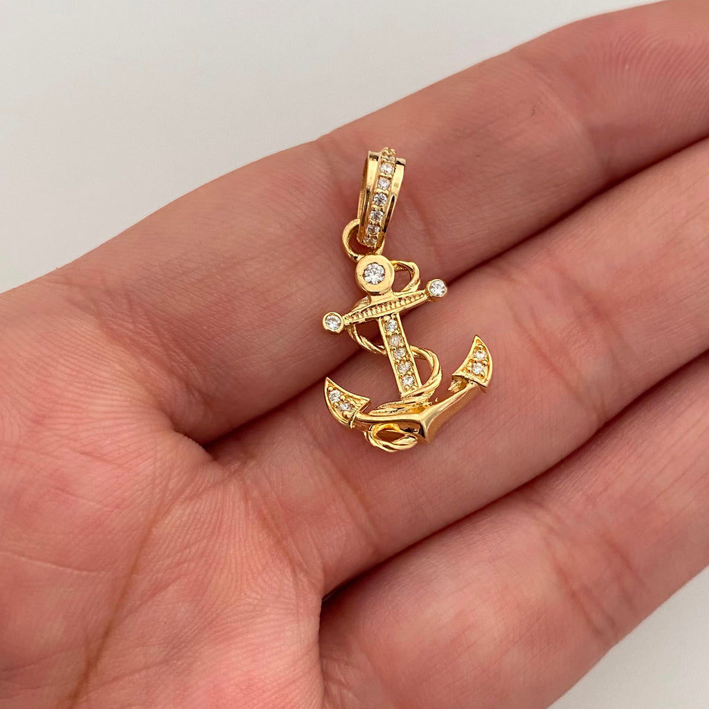 Dije Ancla Casting Oro amarillo 18k 1,85 Gr / 13,5 mm / 2,5 Cm
