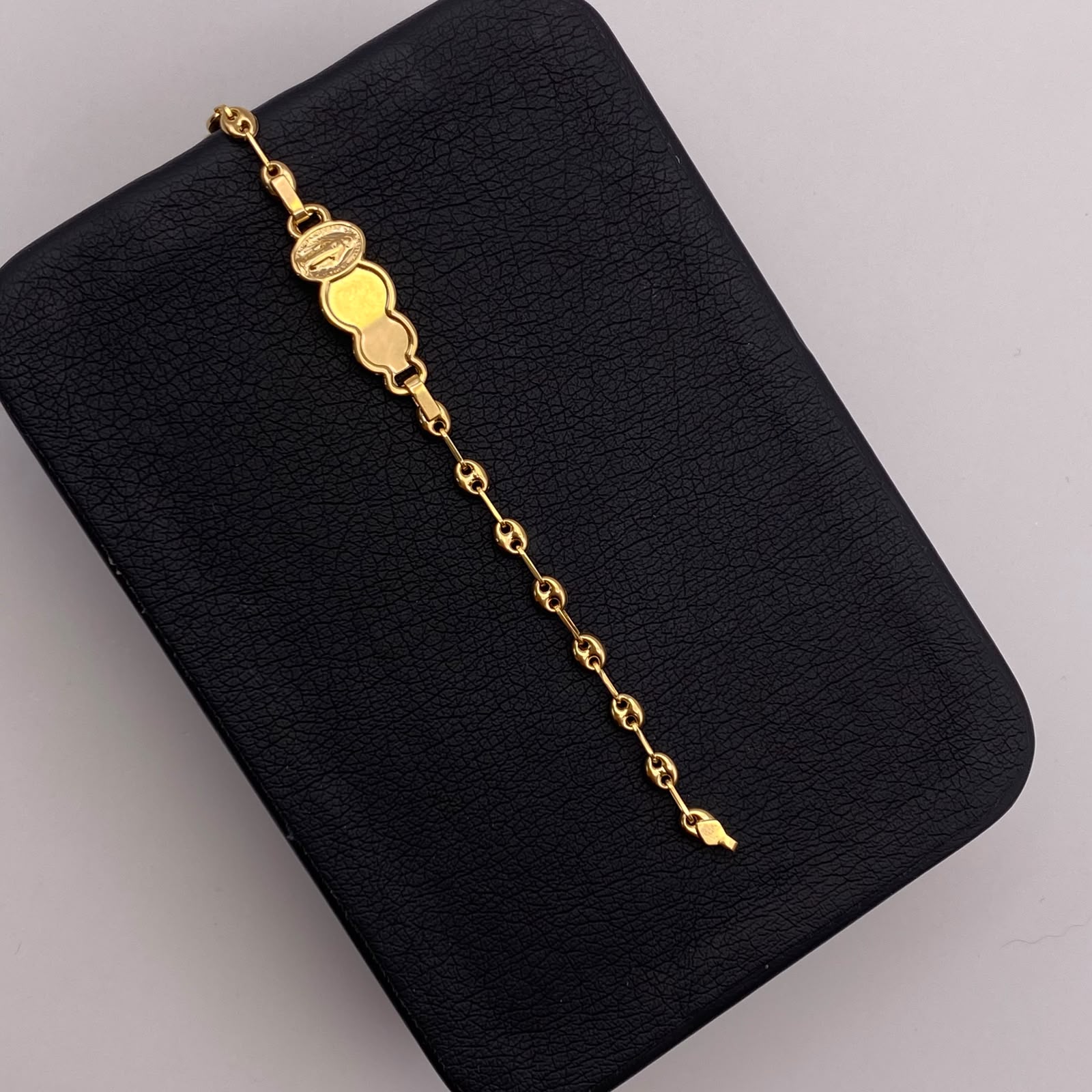 Pulso bebé gc placa nube virgen milagrosa Oro amarillo 18k 2,00 Gr / 3,2 mm / 14,5 Cm Broche 0,20