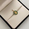 Dije Redondo casting verde Gudalupe Oro amarillo 18k 1,3 Gr / 10,7 mm / 1,7 Cm