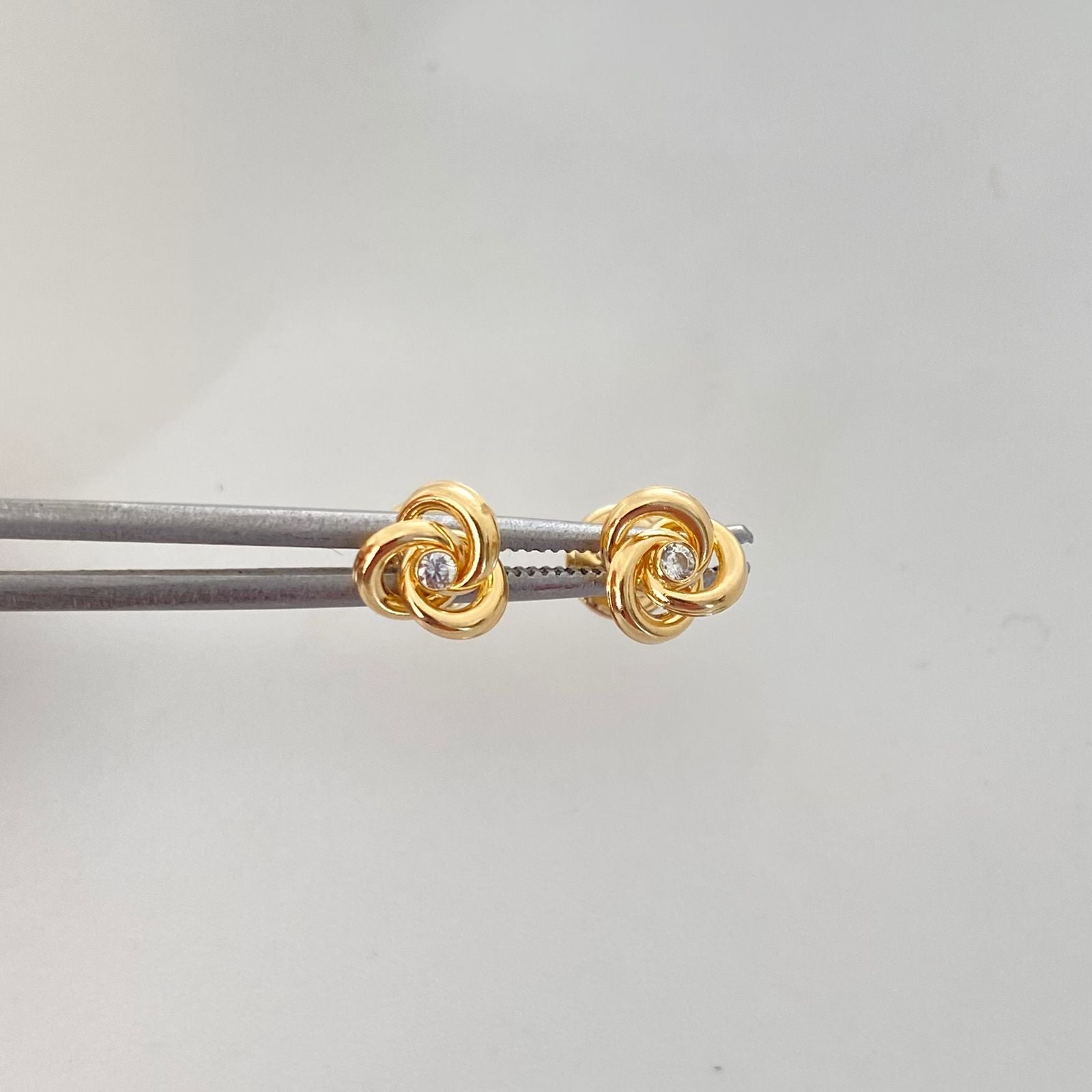 Topos nudo circón central blanco Oro amarillo 18k 0,7 Gr / 6,1 mm