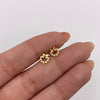 Topos Circulo circones blanco y moño Oro amarillo 18k 0,8 Gr / 6,4 mm