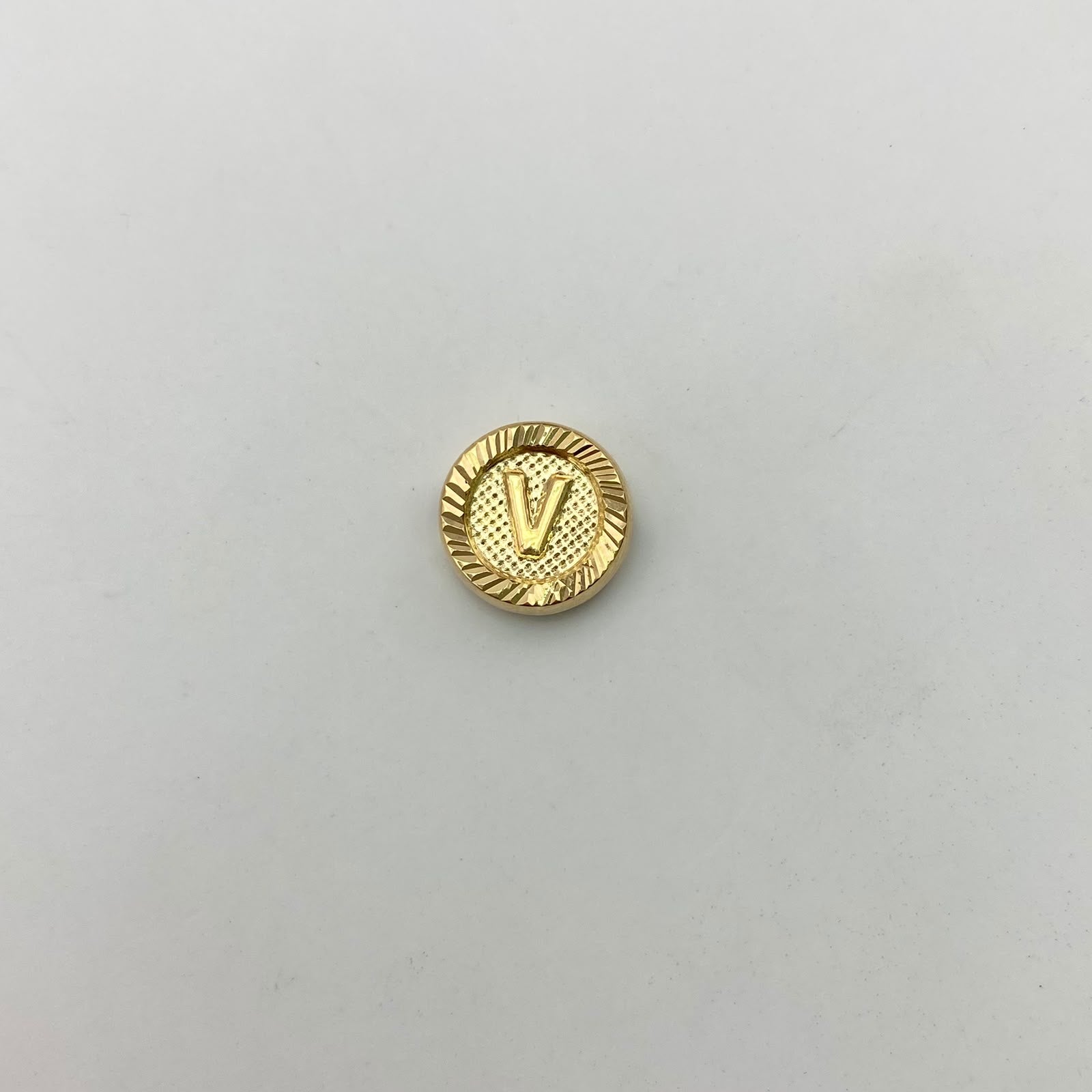 Herraje tambor letra v Oro amarillo 0,5 Gr / 1 Cm