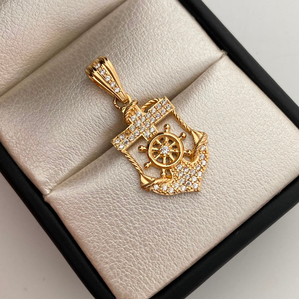 Dije Ancla Casting Oro amarillo 18k 3,1 Gr / 14,8 mm / 3 Cm
