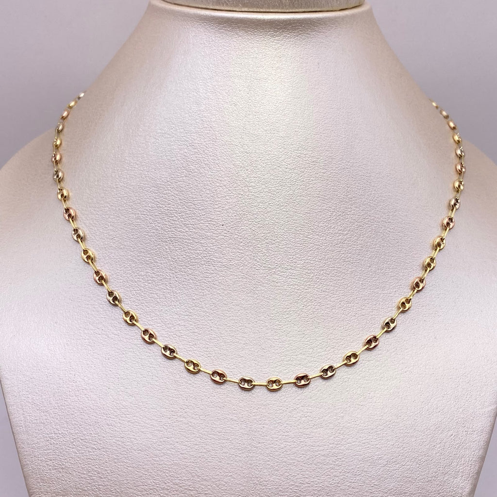 Cadena baby gc Tres oros 18k 5,90 Gr / 3,35 mm / 60 Cm Broche 0,40