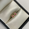 Topos ovalado circón fucsia Oro amarillo 18k 0,7 Gr / 4,4 mm
