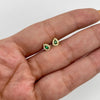 Topos gota circones blancos y verde Oro amarillo 18k 0,7 Gr / 4,53 mm