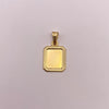 Dije placa fotograbado borde diamantado Oro amarillo 18k 0,53 Gr / 11,45 mm / 2 Cm