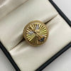Anillo san miguel arcangel giratorio Oro amarillo y Oro blanco 18k / Talla 9 1/2 / 9,30 Gr / 5,64 mm