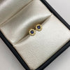 Topos Circulo borde blanco y centro azul Oro amarillo 18k 0,75 Gr / 5,4 mm