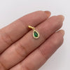 Dije Gota circon verde y blancos Oro amarillo 18k 0,4 Gr / 5,5 mm / 1,5 Cm