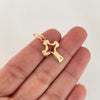 Dije cruz centro estrella Oro amarillo 18k 1,0 Gr / 2,80 Cm