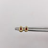 Topos gota circones blancos y cafe Oro amarillo 18k 0,7 Gr / 4,53 mm