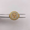 Anillo cruz cristo circones blancos Tres oros 18k / Talla 12 / 14,10 Gr / 4,93 mm