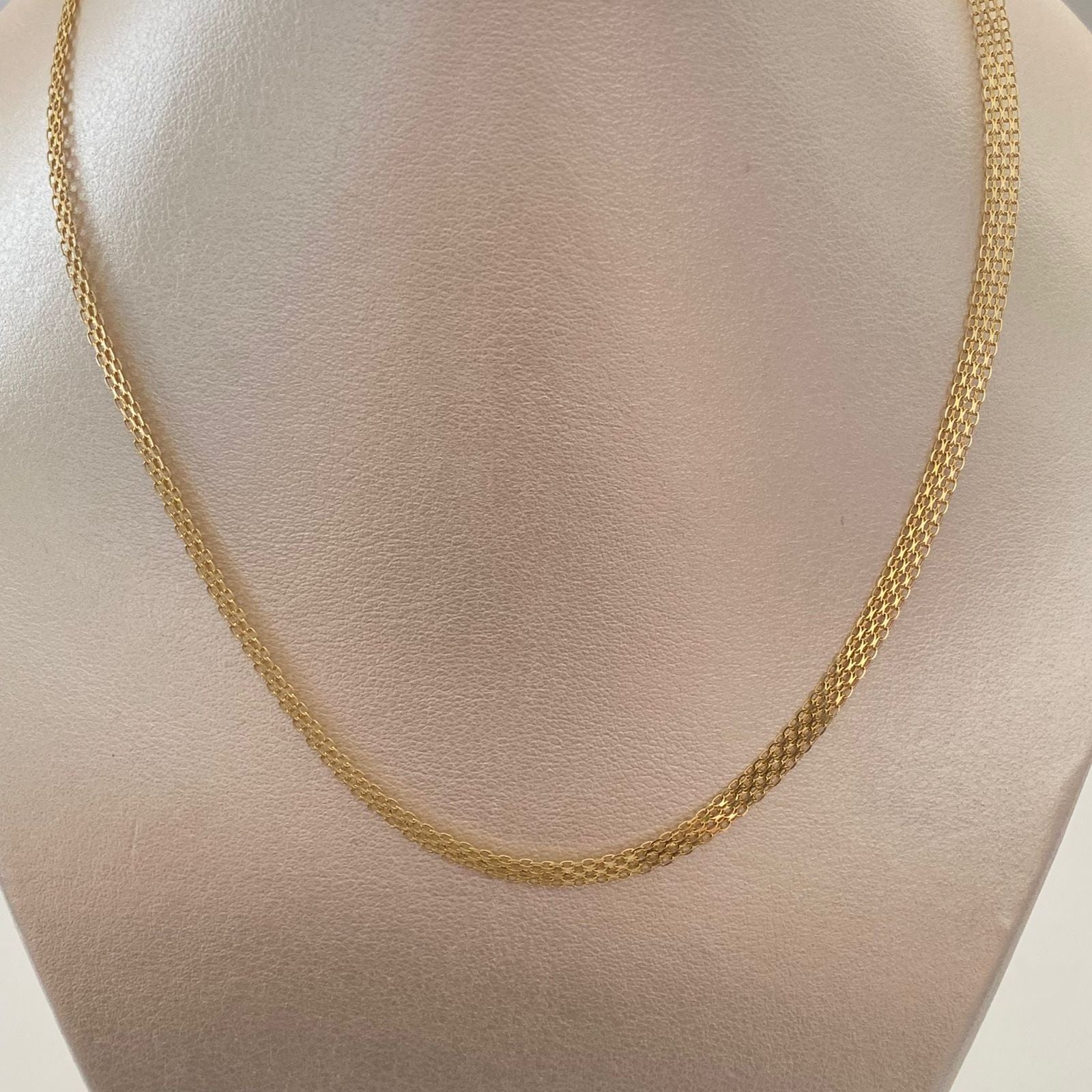 Cadena It china doble carril tipo espejo Oro amarillo 18k +2 / 4,8 Gr / 4 mm / 45 Cm
