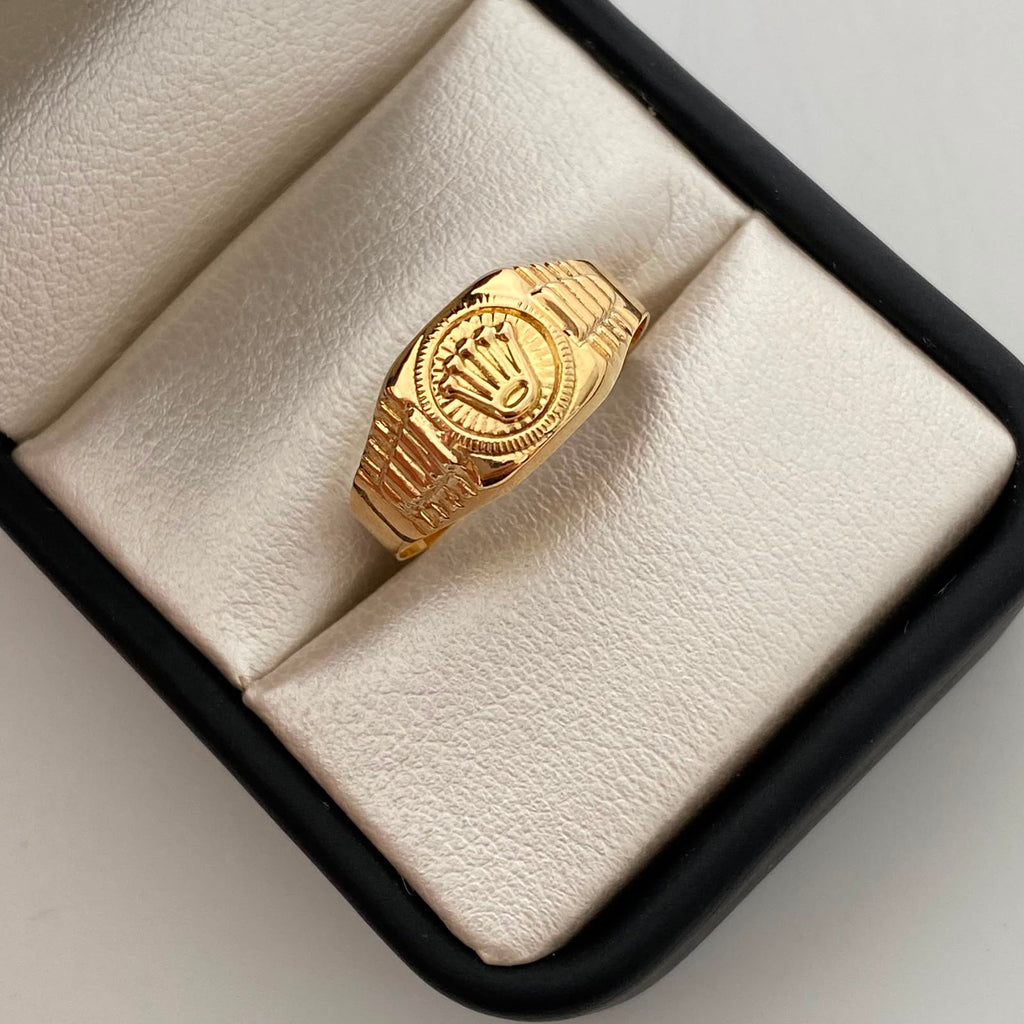 Anillo Corona Rx Oro amarillo 18k / Talla 10 / 2,35 Gr / 4 mm